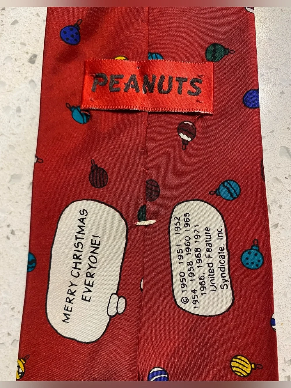Peanuts vintage festive Christmas necktie silk OS